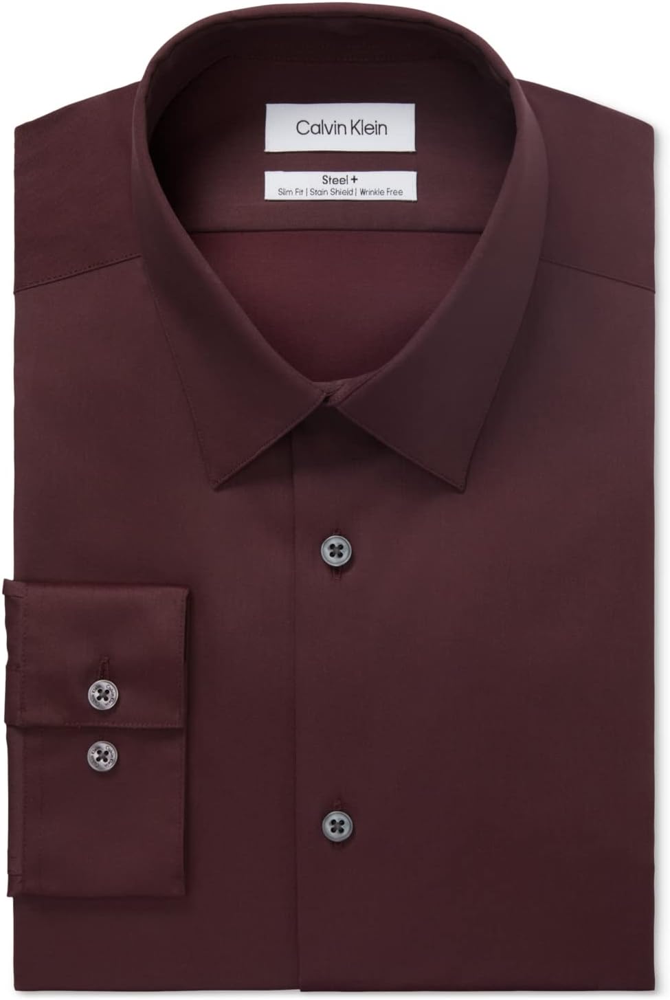 

Мужская рубашка Calvin Klein Slim Fit с узором «елочка» и эластичным лифом, Deep Merlot