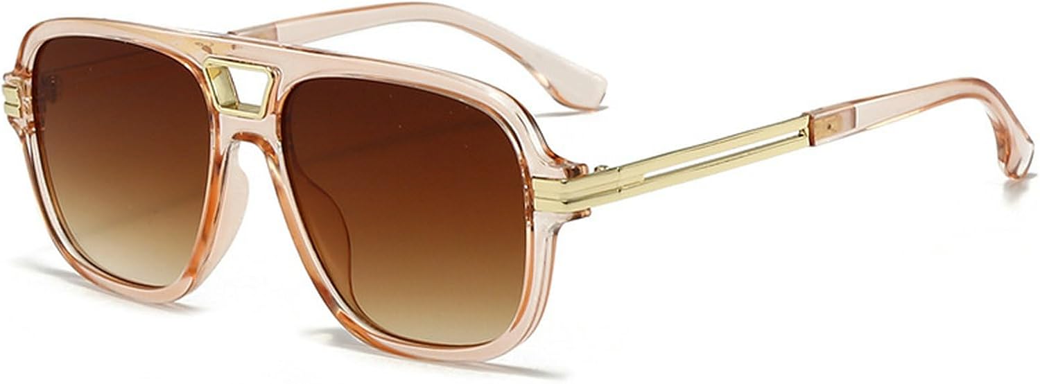 

Винтажные солнцезащитные очки-пилот большого размера для женщин, модные ретро-очки-пилот в стиле 70-х, с крупной оправой, квадратной формы, женские солнцезащитные очки mincl, Brown