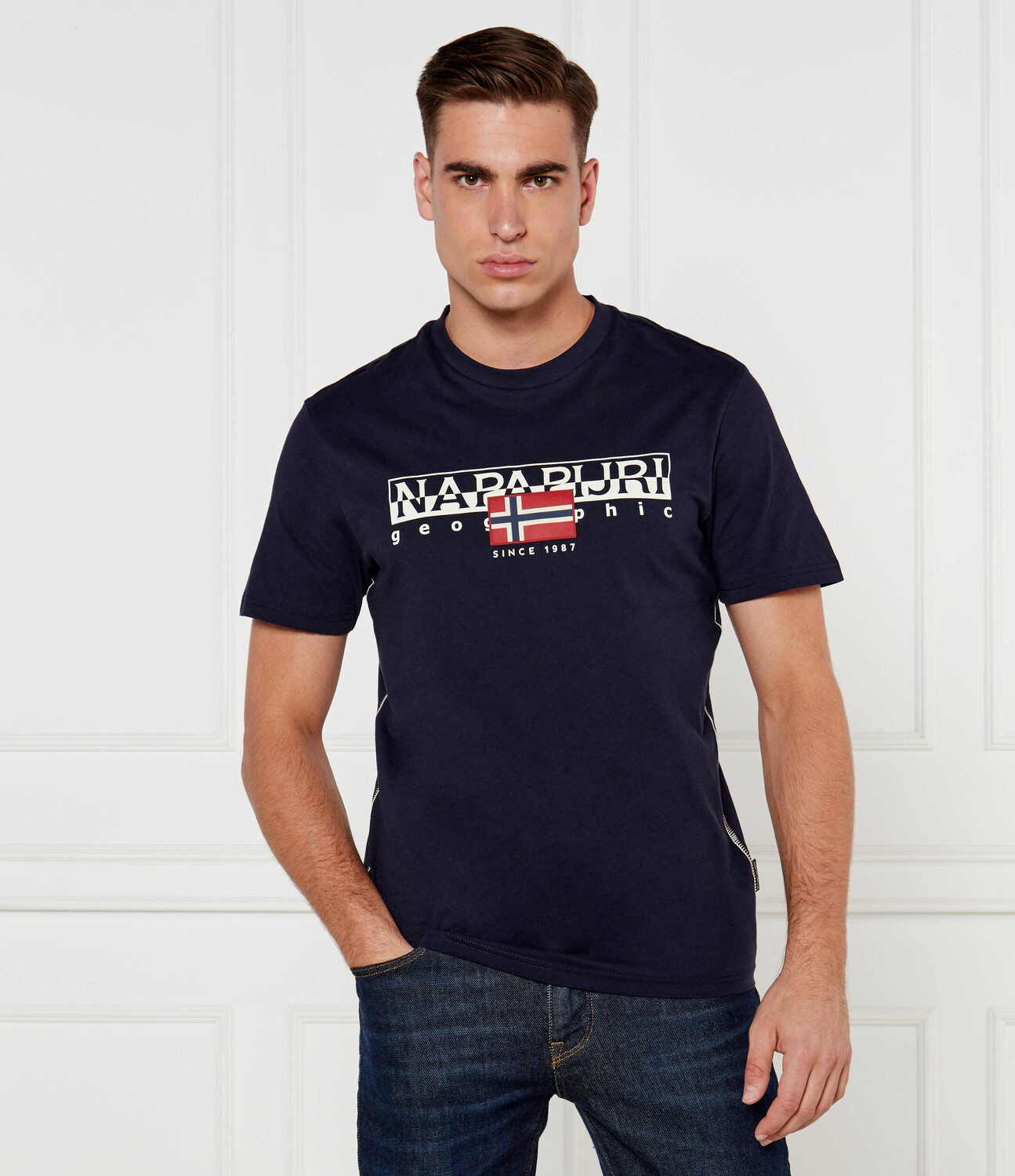 

Футболка Napapijri Regular Fit, темно-синий