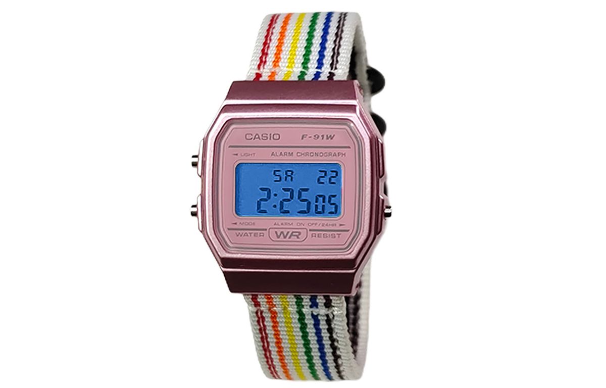 

Ретрофрит серия кварцевый механизм нейлоновый ремешок женские часы разноцветный циферблат CASIO