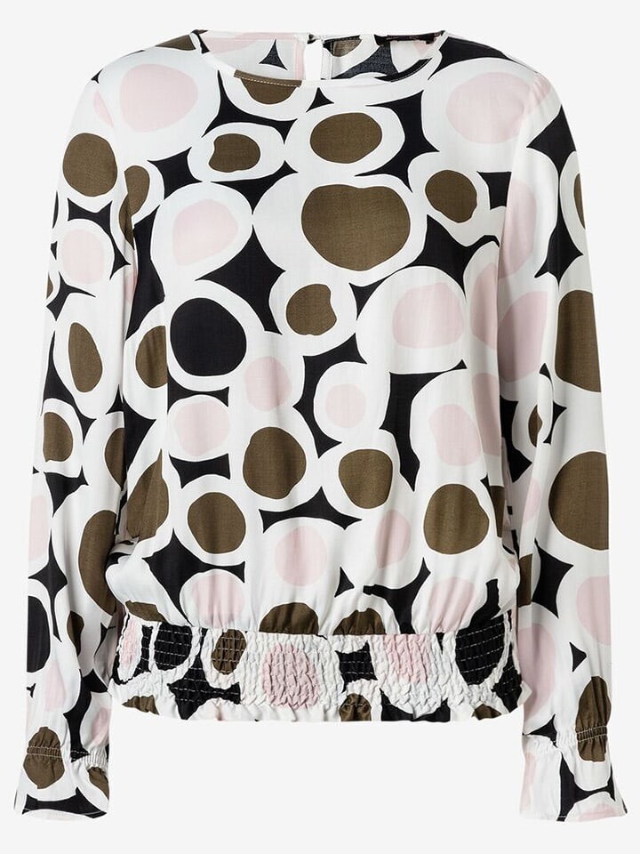 

Блуза More & More Bluse, цвет Weiß/Grau/Schwarz