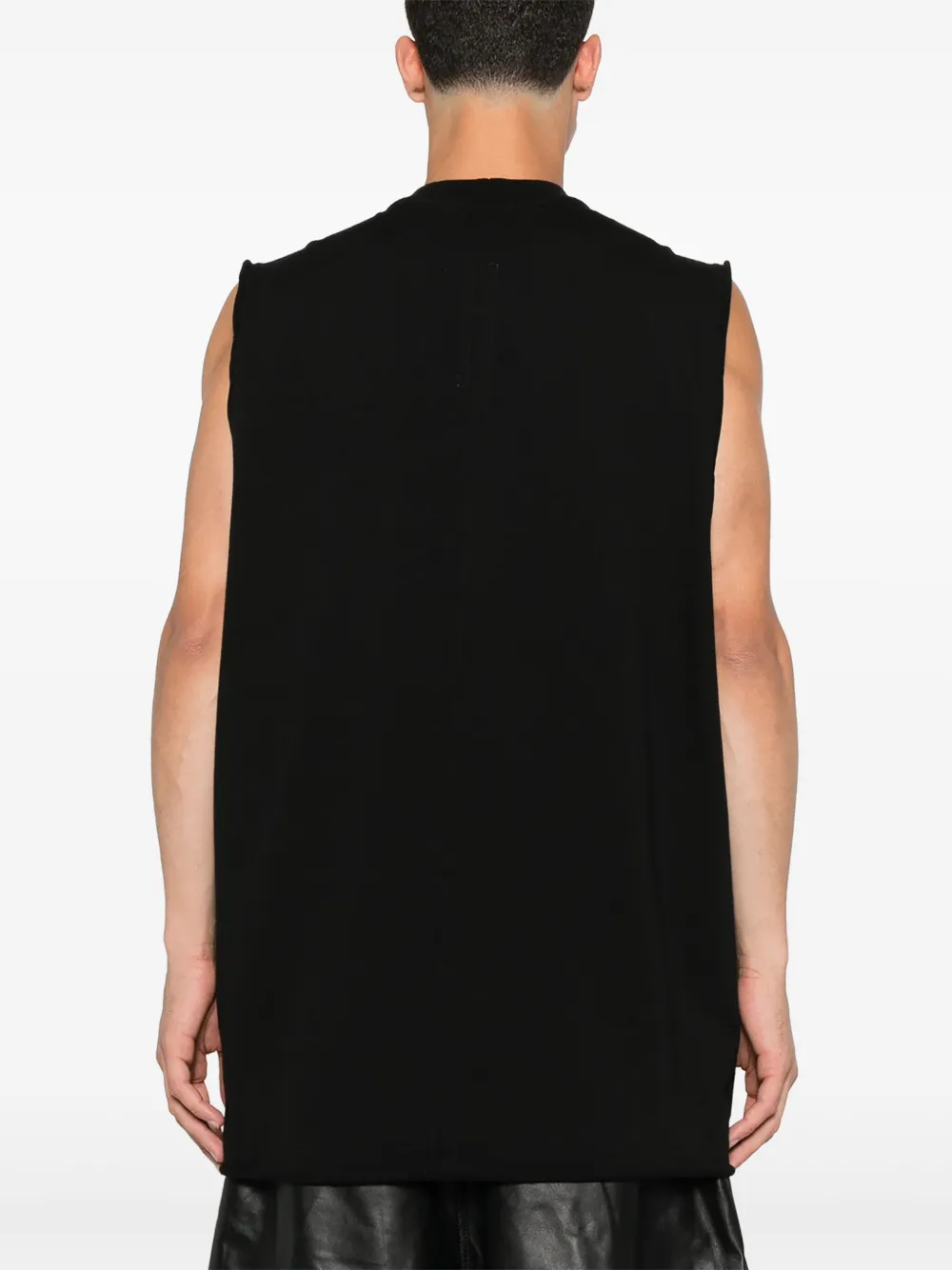 Жилет без рукавов с круглым вырезом Rick Owens, черный — фото 4