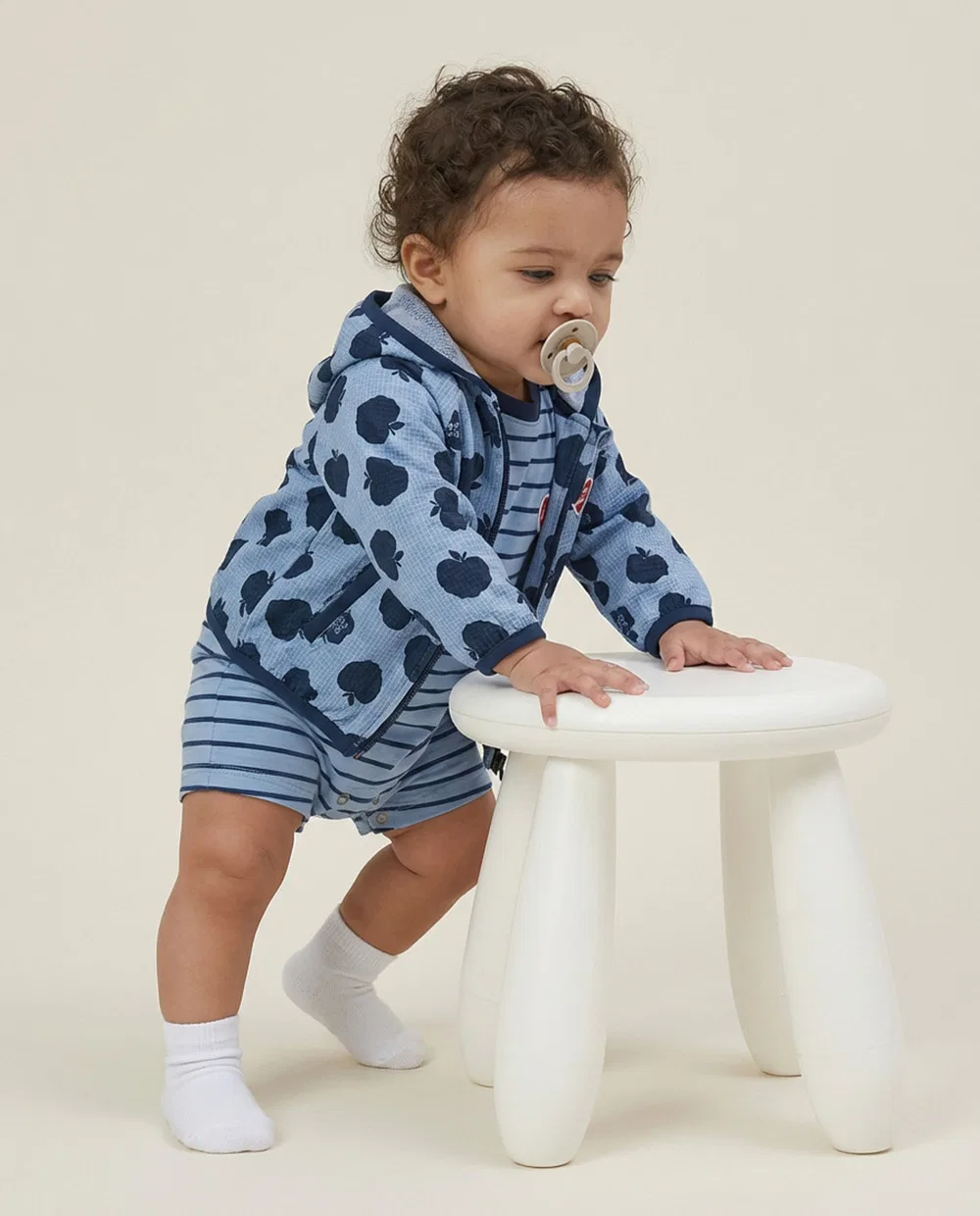 Детская ветровка Baby Bubble Apple Allover Hooded Seersucker Navy от Belita&Boys