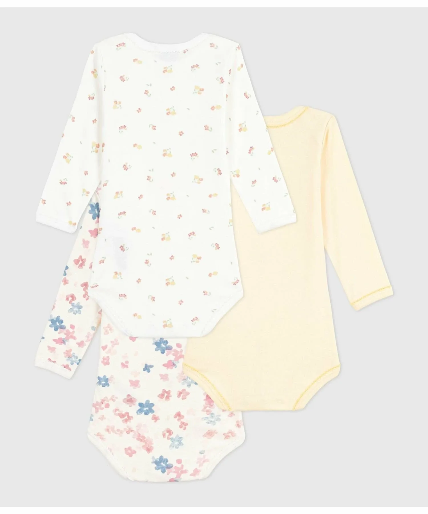 Боди с длинными рукавами (комплект из 3 предметов) PETIT BATEAU, Multicolor 1 — фото 2