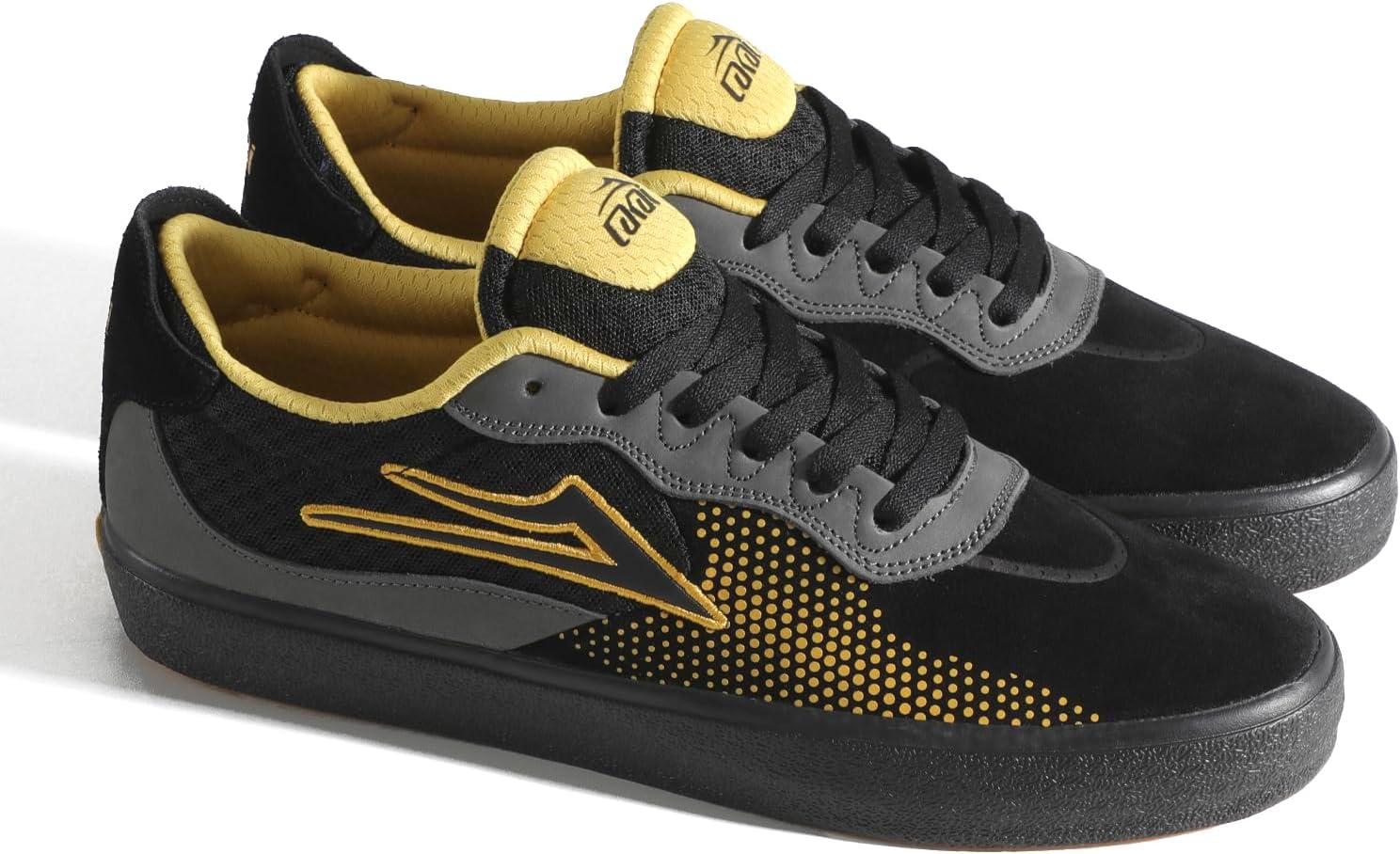 Мужские скейтбордические кеды Lakai Essex - низкие, черный/желтый/серый — фото 2