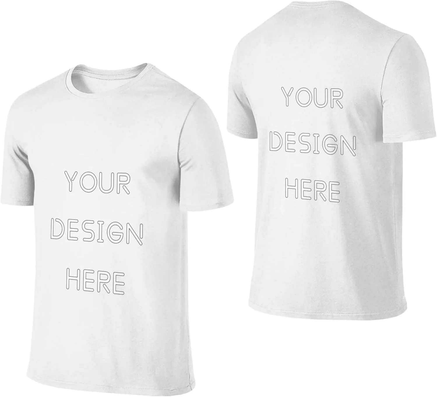 Футболка Custom с логотипом и текстом спереди и сзади, Cotton, Crew Neck