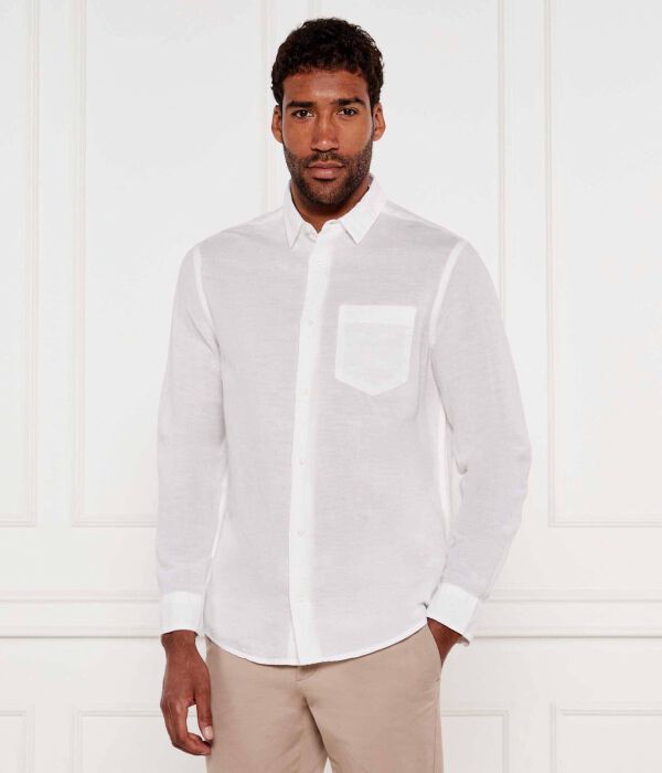 

Льняная рубашка Regular fit Calvin Klein, белый