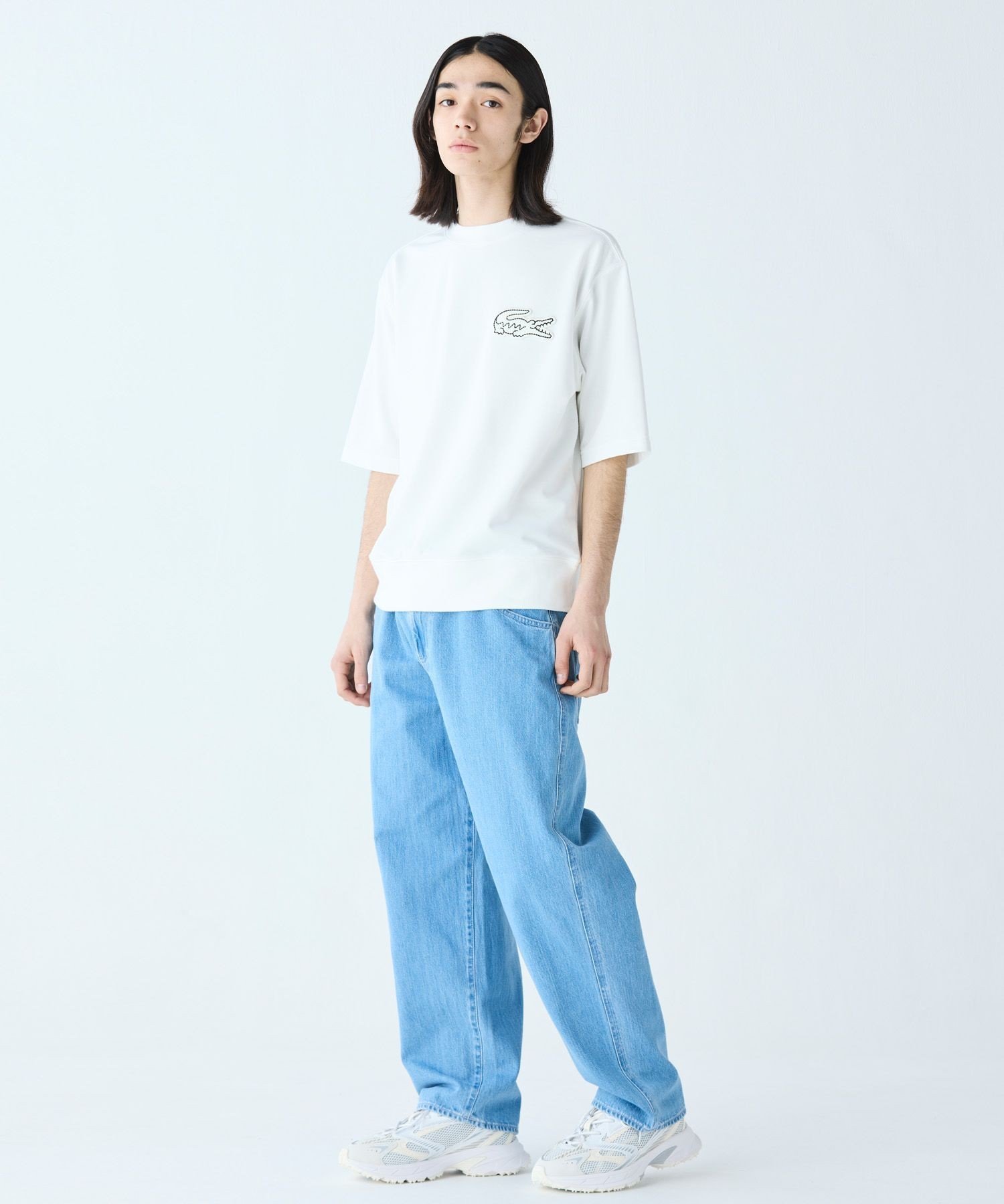 Толстовка с большим принтом в виде часов LACOSTE, White — фото 3