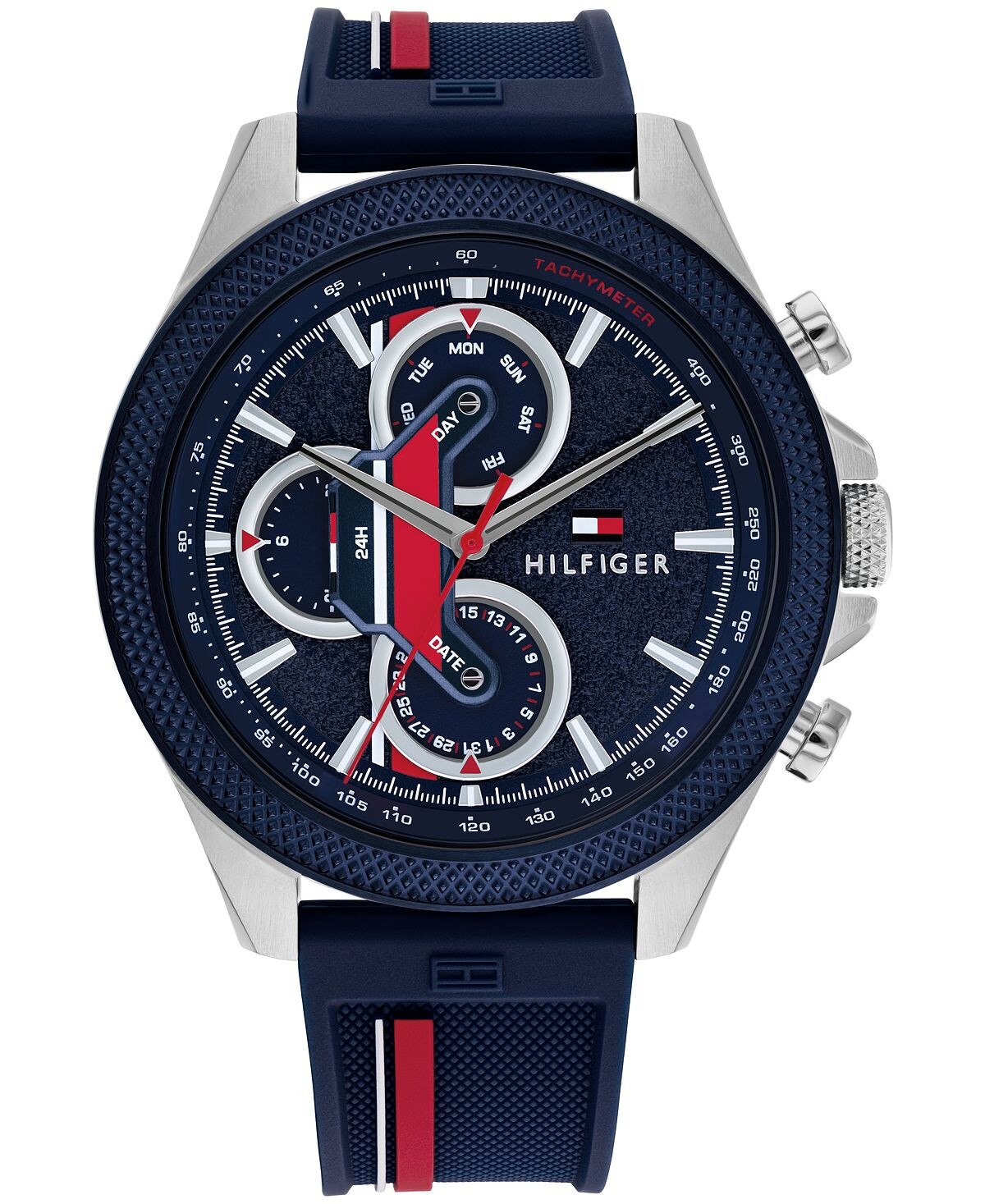 

Мужские многофункциональные синие силиконовые часы 46 мм Tommy Hilfiger