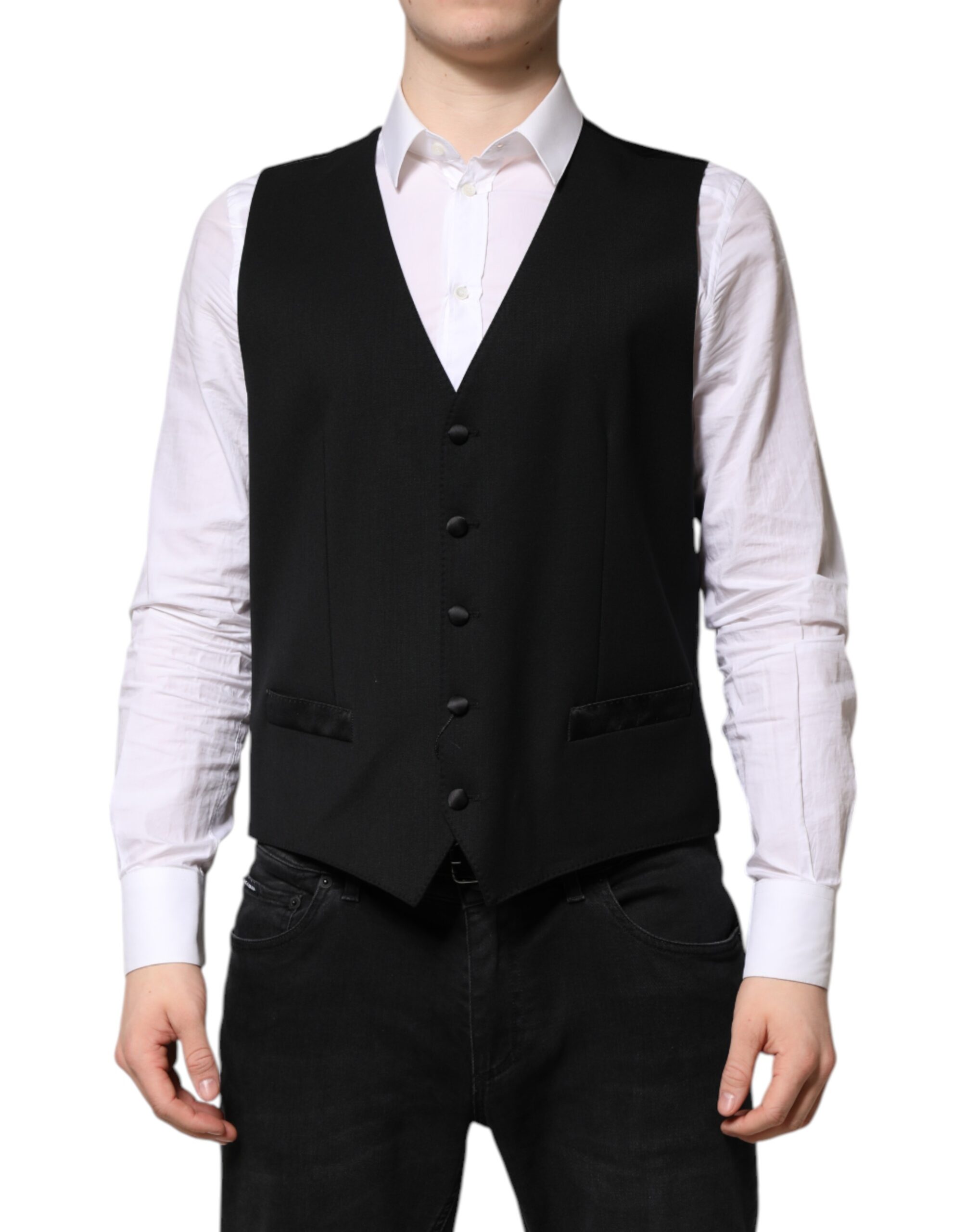 

Черный шерстяной жилет для мужчин Dolce & Gabbana, Black