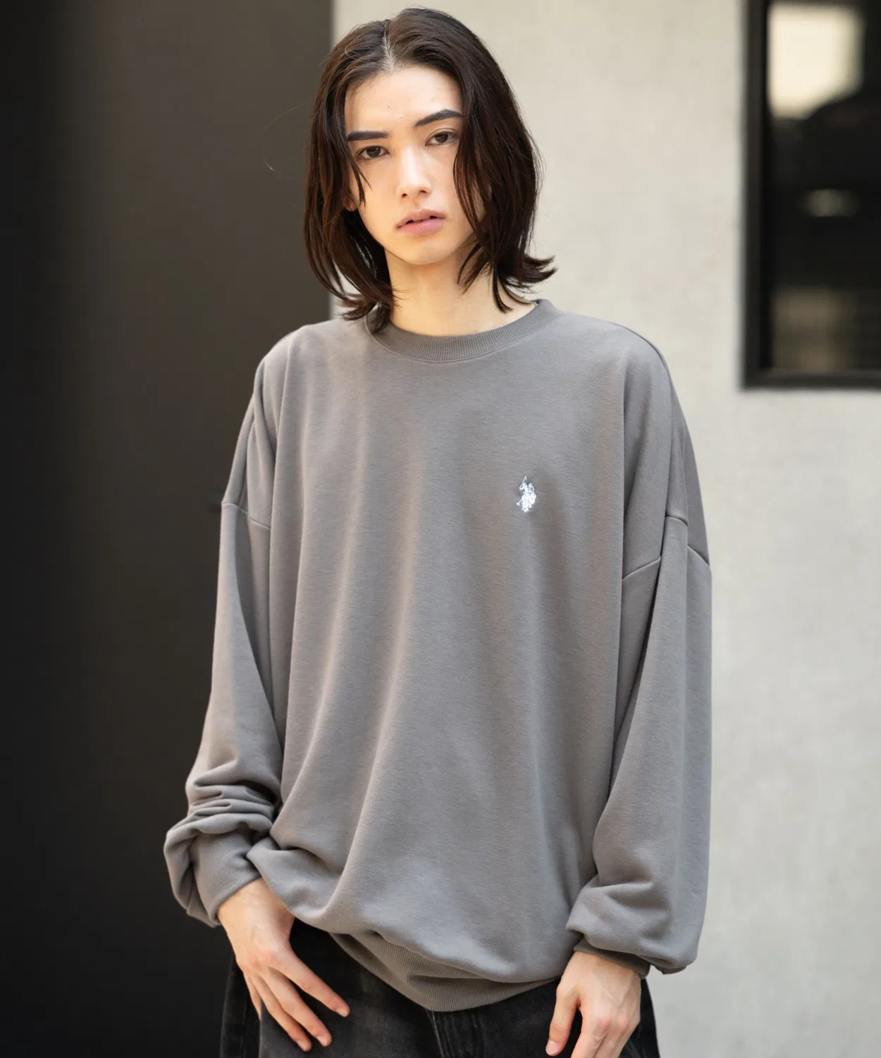 Свитшот с вышивкой U.S. POLO ASSN. чёрный