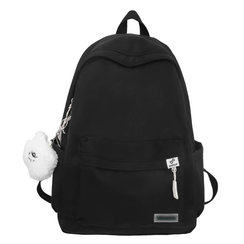 

Travel Нейлоновый рюкзак женский черный зеленый розовый желтый экрю, Black+Depressed Bear Charm