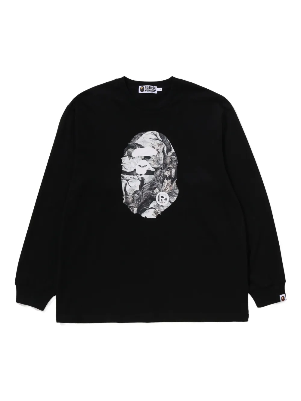 

Футболка с длинным рукавом и графическим принтом A BATHING APE, черный