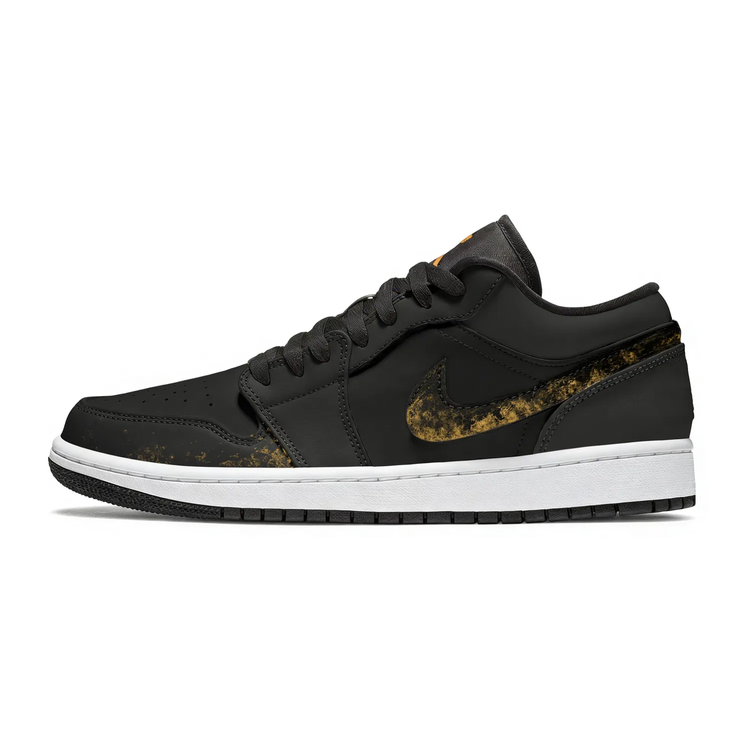 Кроссовки баскетбольные Vintage Jordan Air 1 Black Gold — фото 3
