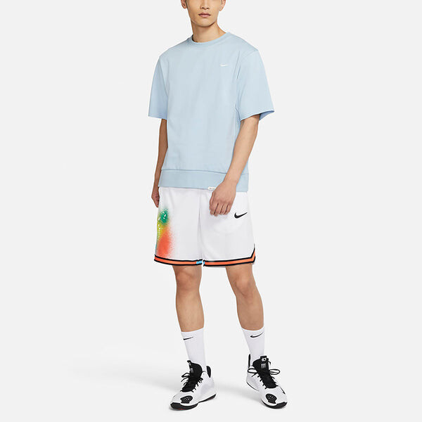 Футболка dri-fit standard issue round neck pullover sports short sleeve blue light blue Nike, голубой — фото 3