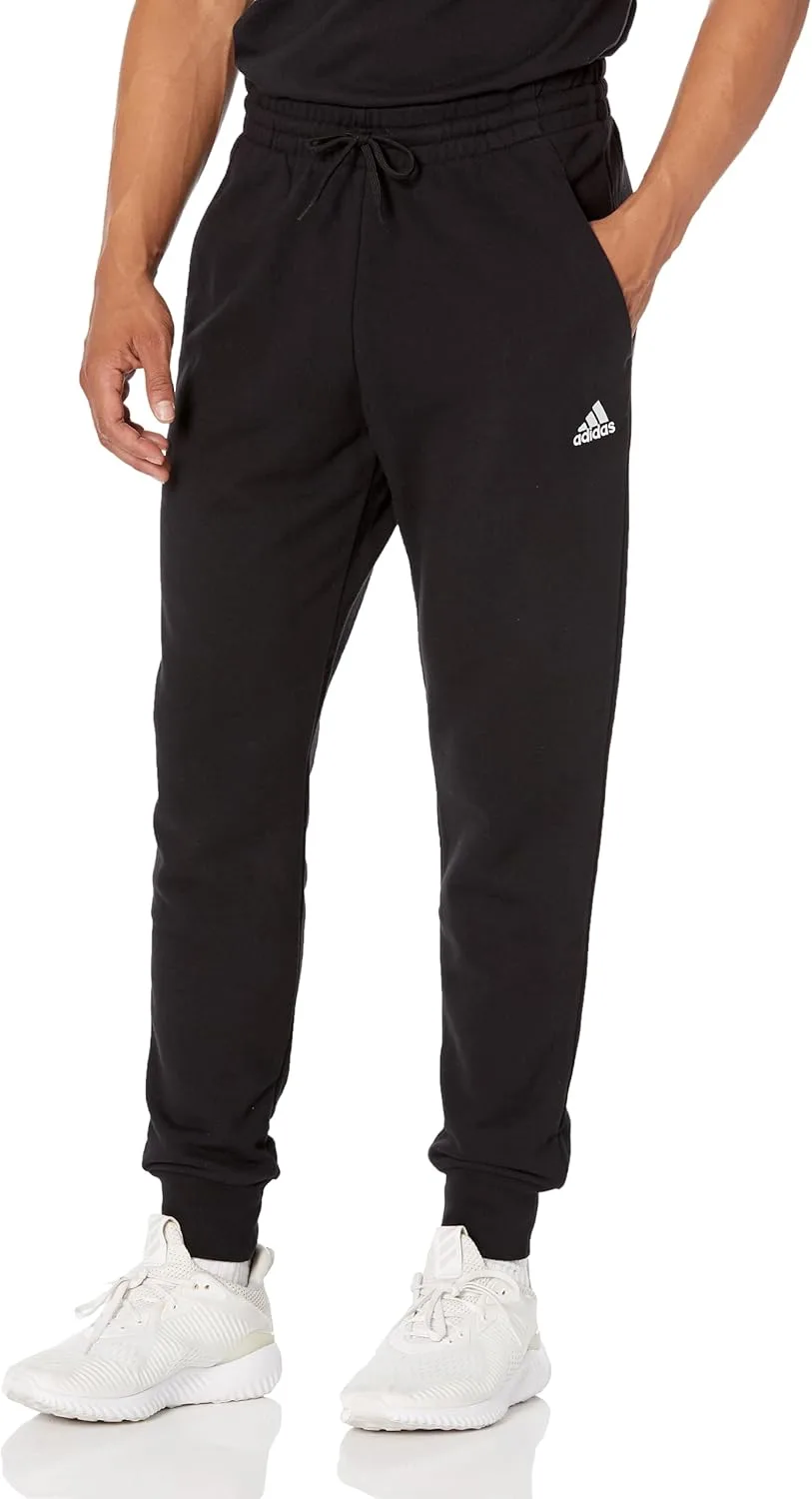 Мужские брюки Adidas Essentials из французской махровой ткани с зауженными манжетами, черный