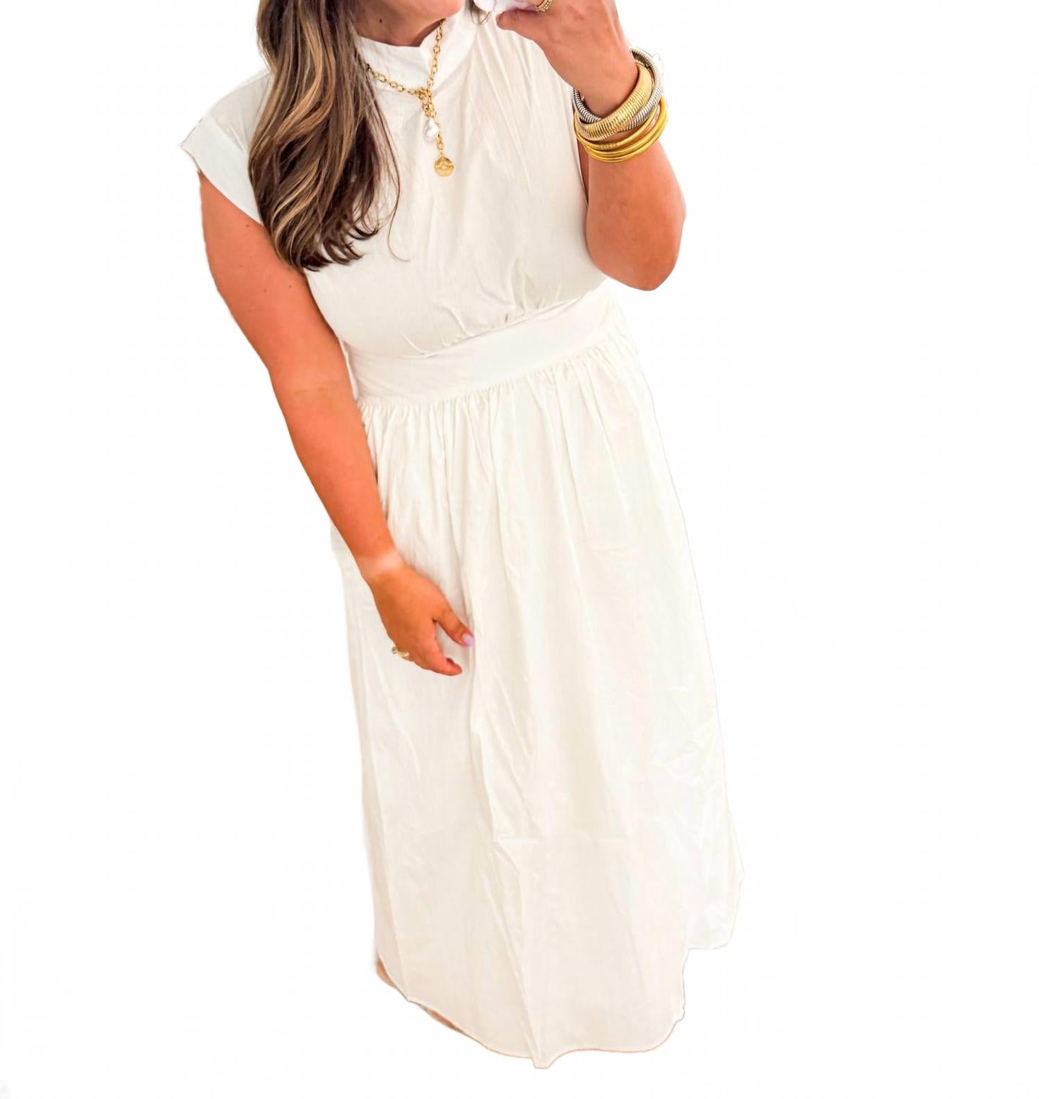 

Нантакетская жемчужная макси-платье в белом цвете Sincerely Ours