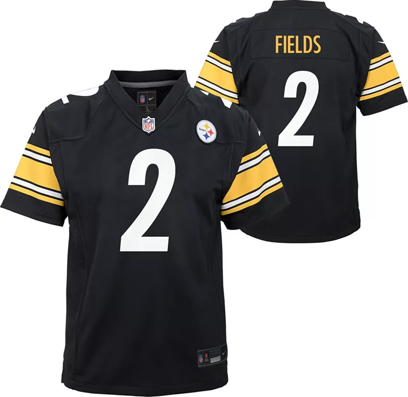 

Черная игровая майка Nike Youth Pittsburgh Steelers Justin Fields #2