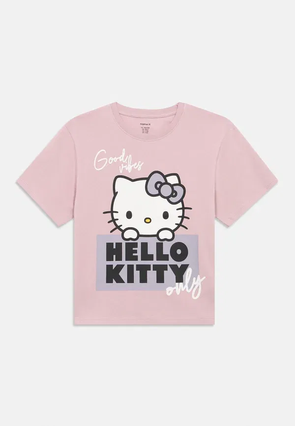 Футболка с принтом Name It Nkfdykaja hello print t-shirt, светло-розовый — фото 3