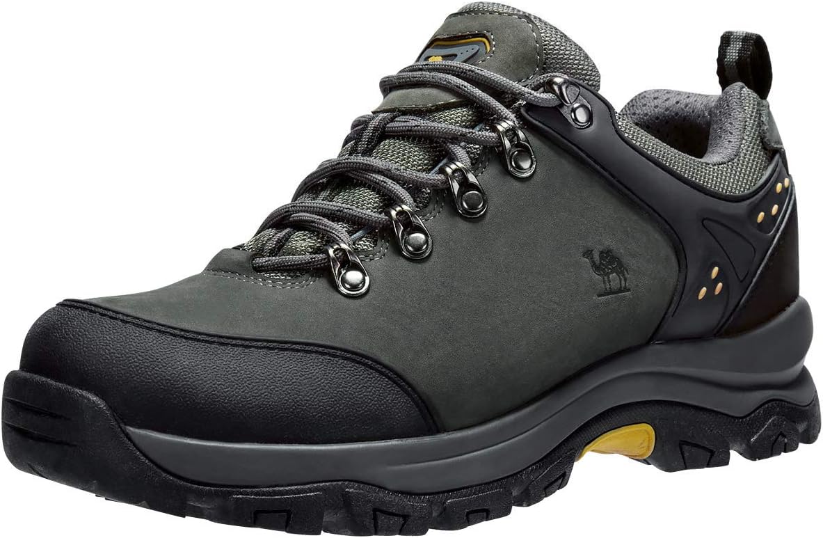 

Мужские походные ботинки CAMEL CROWN, низкие треккинговые кроссовки для улицы, водонепроницаемые кожаные кроссовки для прогулок по тропам, серый