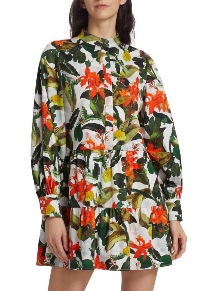 

Мини-платье Cailin в тропиках Alice + Olivia, зеленый