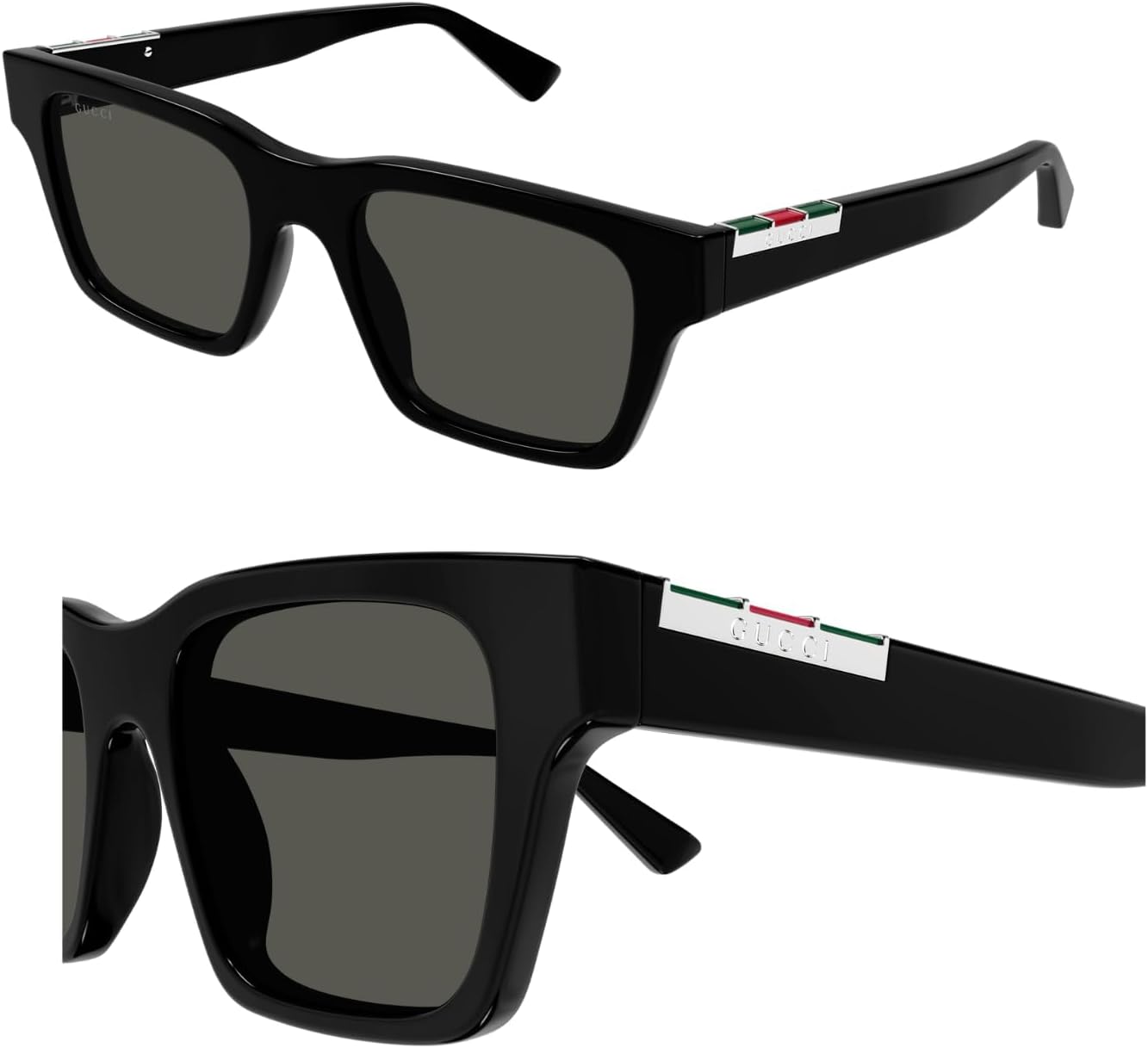 

Мужские квадратные неполяризованные солнцезащитные очки Gucci GG1889S с логотипом в виде надписи – в комплекте роскошный набор для очков – черная оправа с серыми линзами