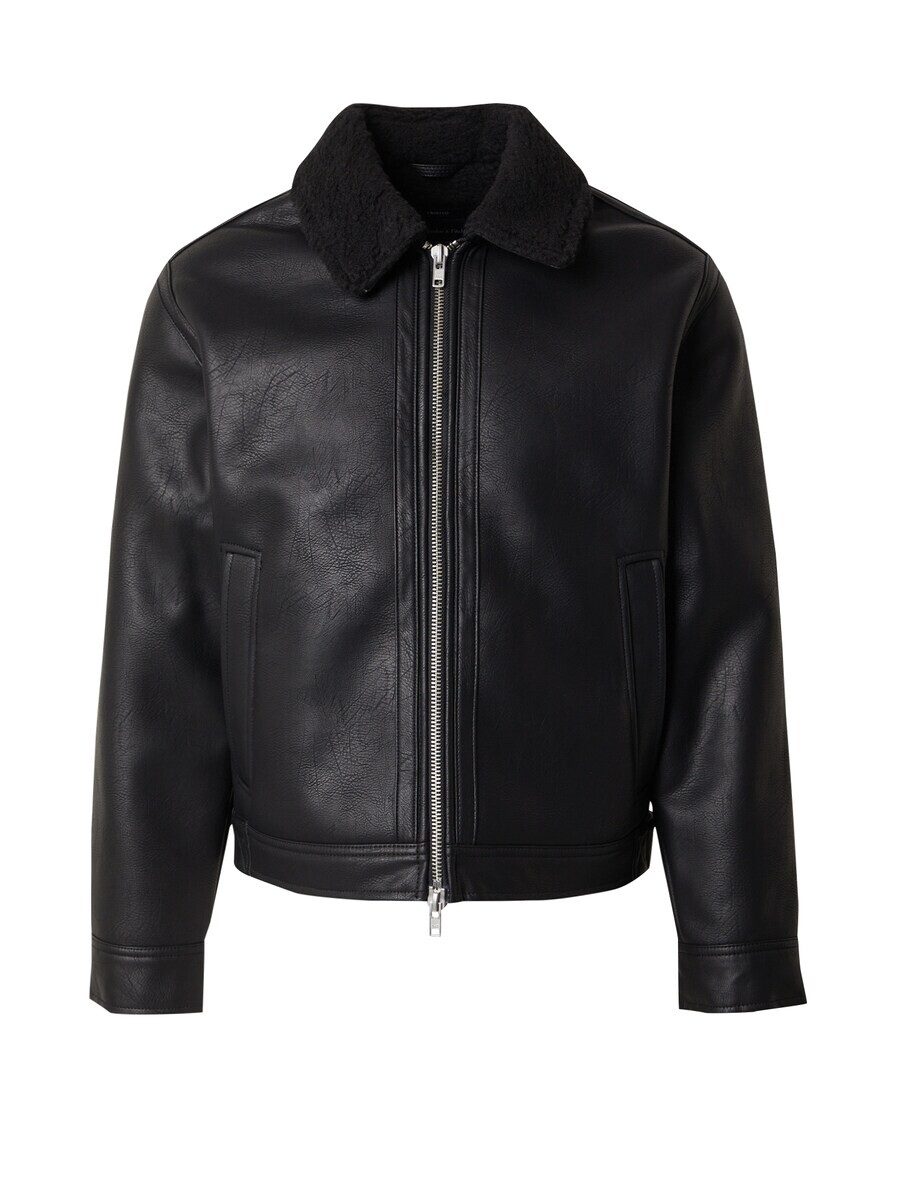 

Кожаная куртка Abercrombie & Fitch Between-Season Jacket, черный