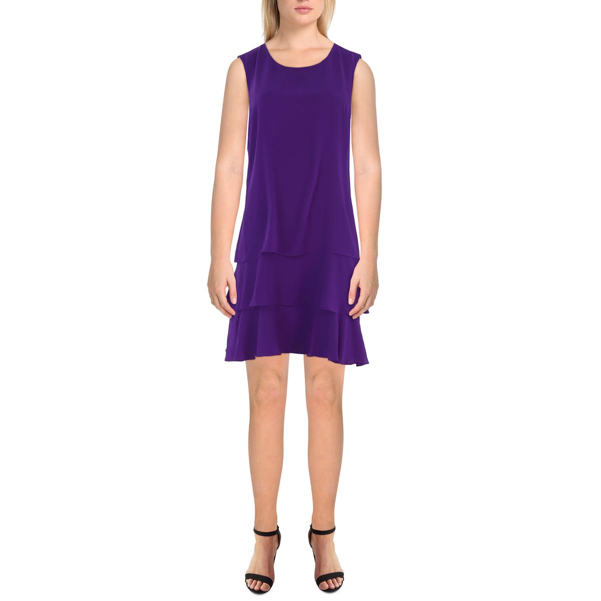 

Женское мини-платье-трапеция с оборками Lauren Ralph Lauren, цвет purple agate