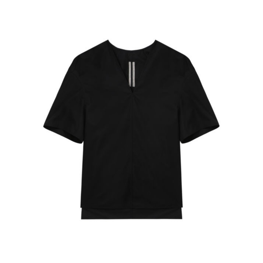 Футболка с v-образным вырезом из хлопка RICK OWENS, черный