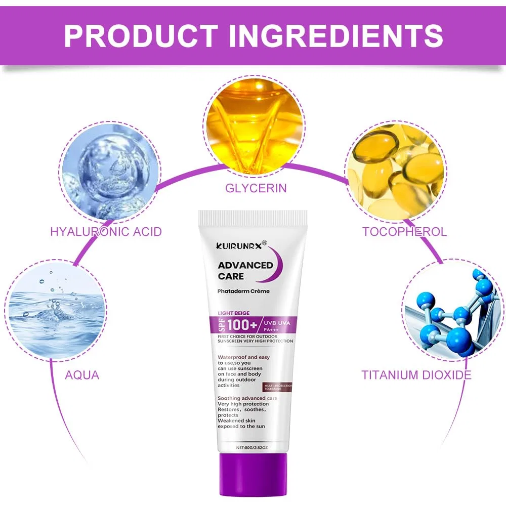Солнцезащитный крем для тела SPF 100+, 80 г Kuirunrx — фото 4