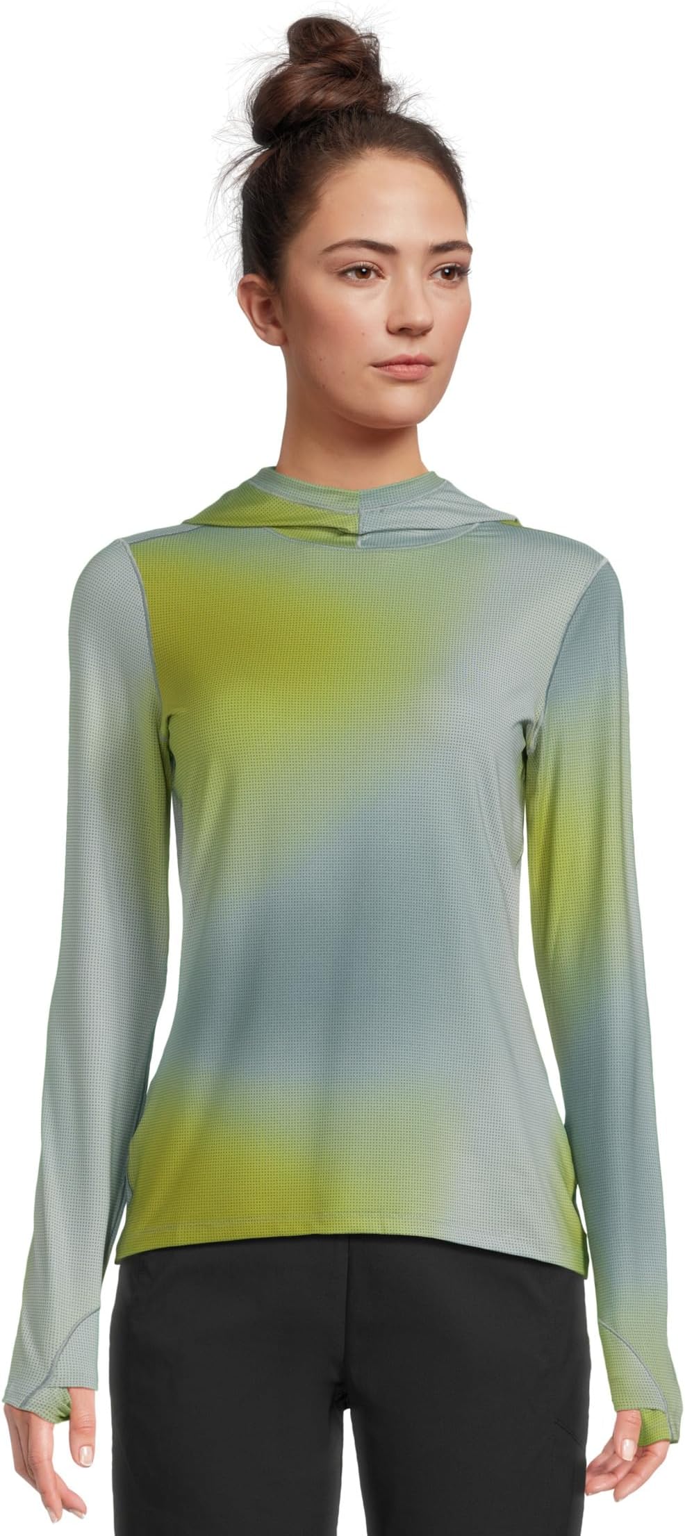 

Лонгслив Mountain Hardwear Butter Up Long Sleeve Hoody, цвет Blue Sage Multi Ombre Print