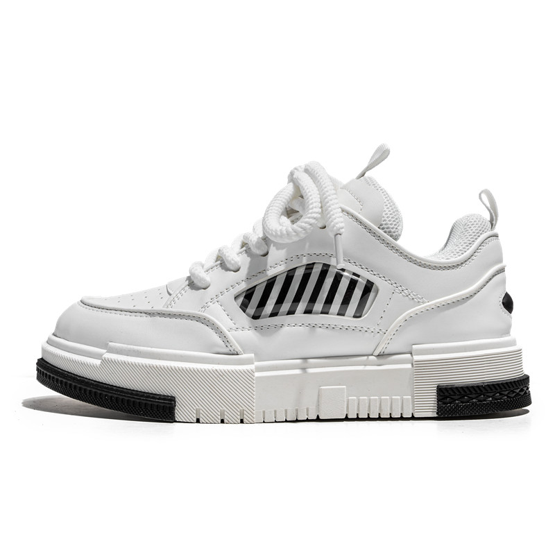 

Boogie Bear Скользоустойчивые водонепроницаемые износостойкие балансовые низкие скейтерские кроссовки мужские бело-черные, цвет White Black