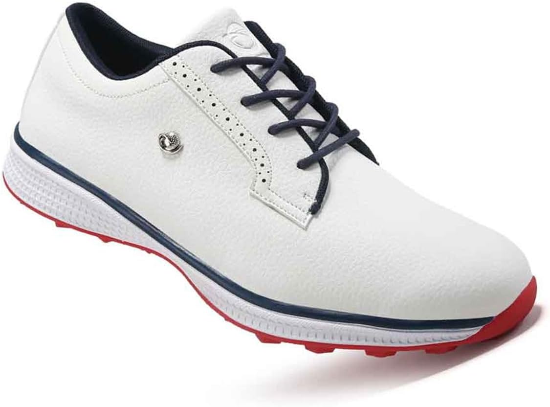 

Мужские гольф-туфли VEACAM без шпилек, удобные кожаные кроссовки для прогулок и спорта на открытом воздухе, красный