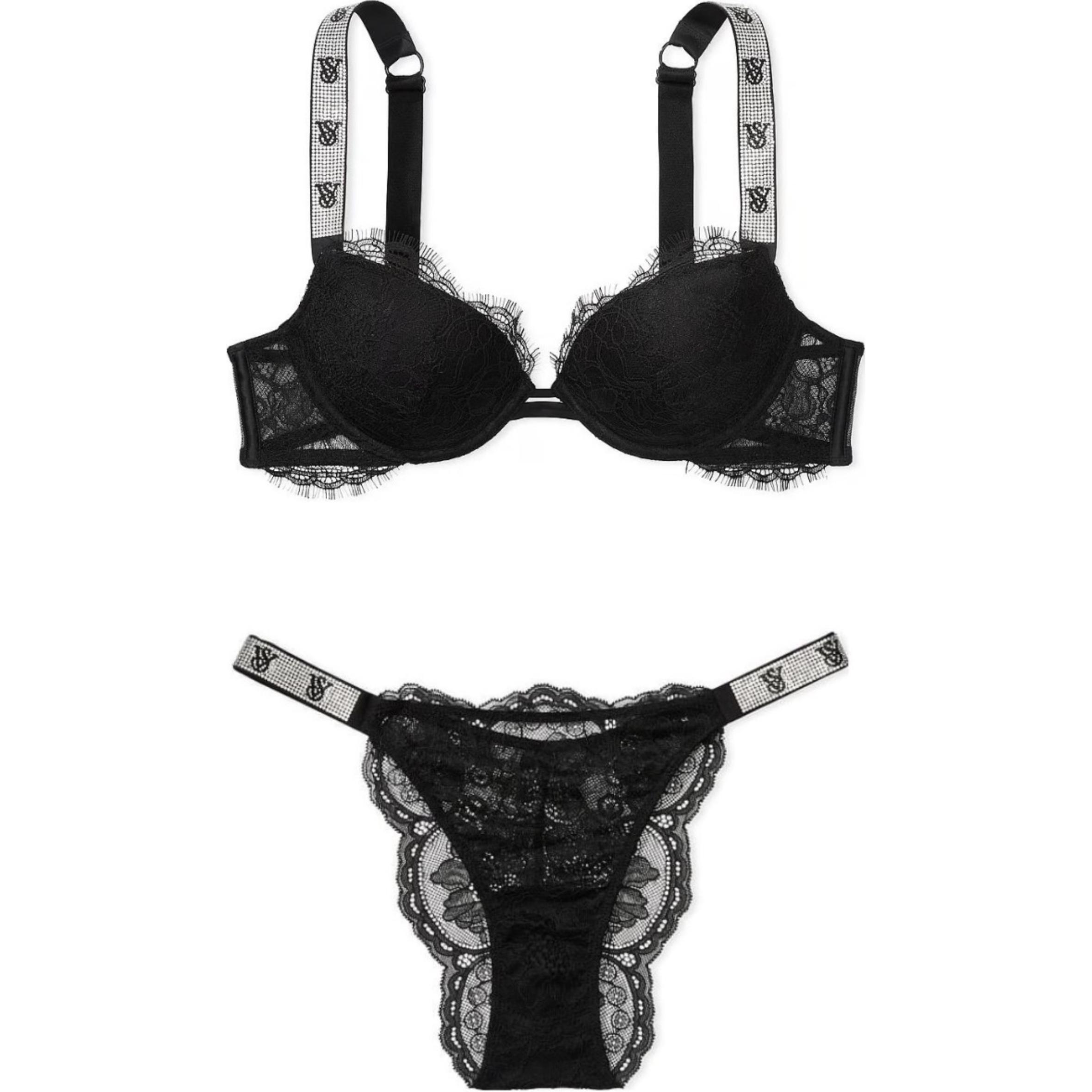 

Комплект нижнего белья женский черный Victoria's Secret, Комплект (Черный)