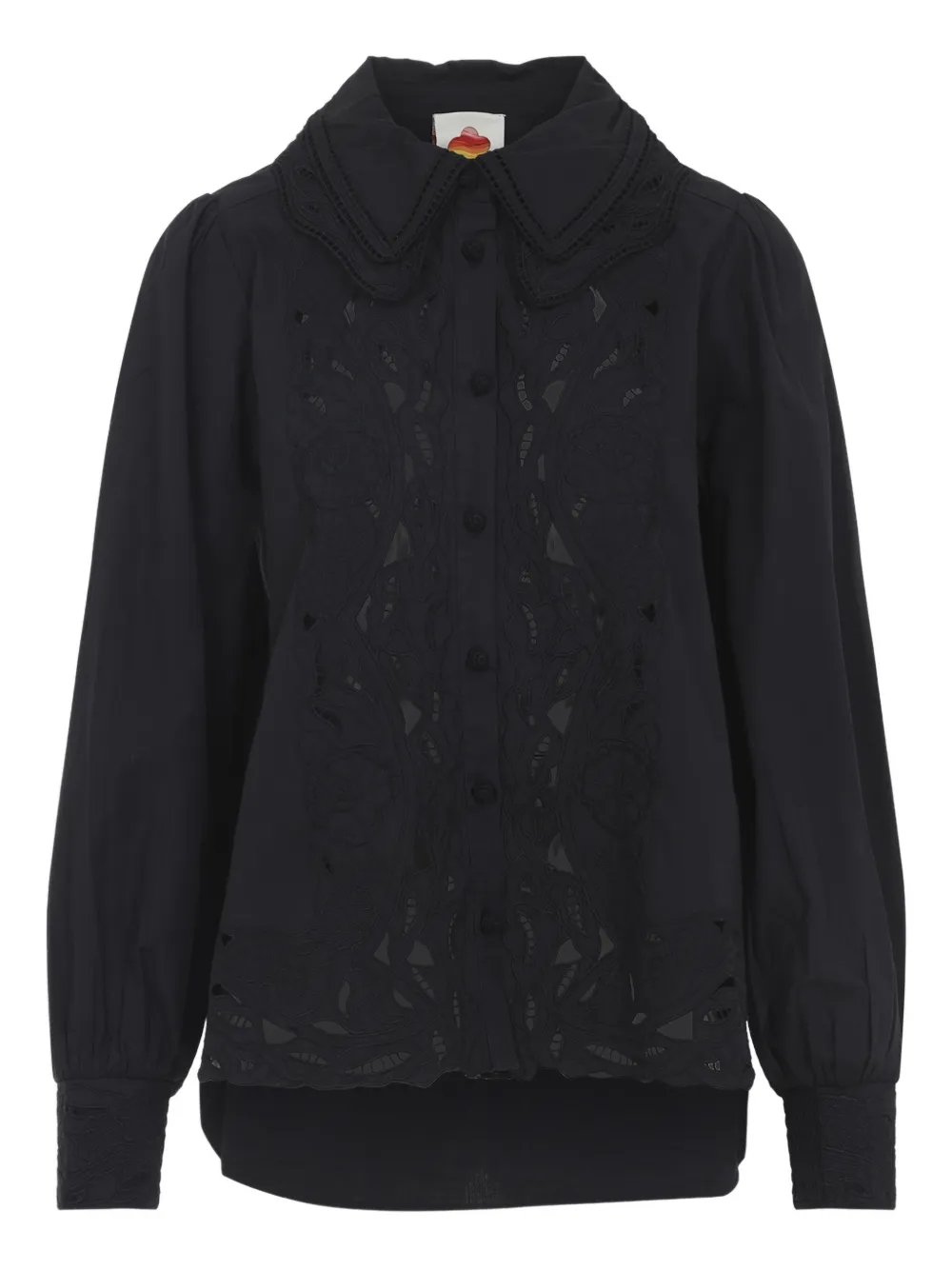 

Блузка с вырезами и фигурным краем Farm Rio, черный