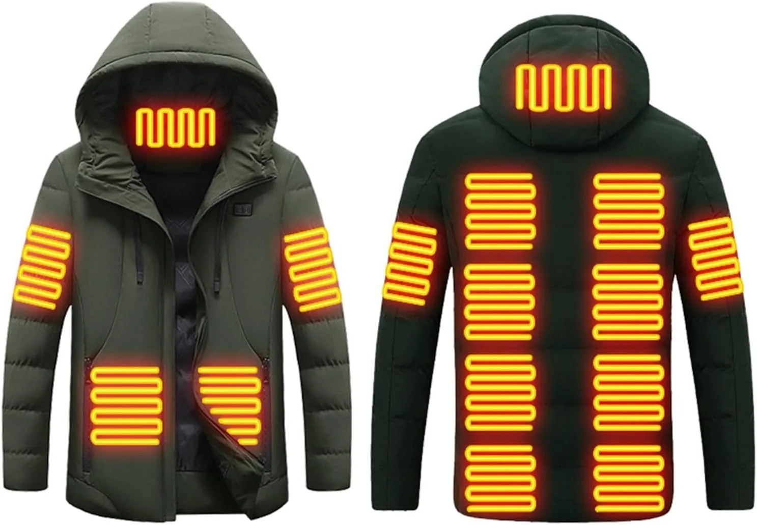 

Термокуртка с подогревом для мужчин и женщин, с аккумулятором, зимняя ASFGIMUJ