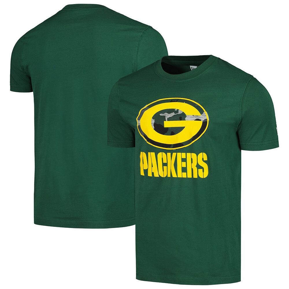 

Мужская зеленая футболка с камуфляжным логотипом Green Bay Packers New Era, цвет Pkr Green