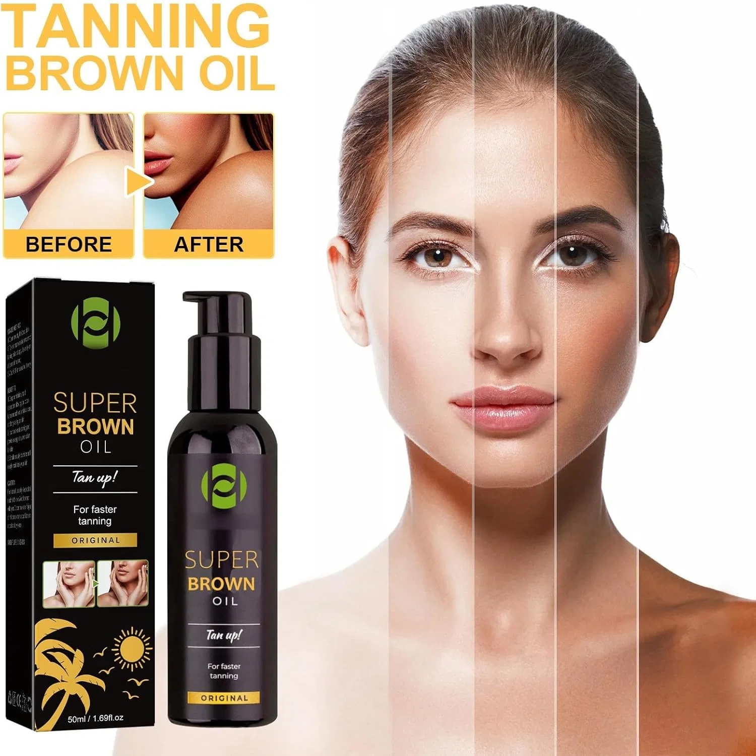 Автозагар Super Brown Oil Tanning Oil, 50 мл, темно-коричневый Generic — фото 3