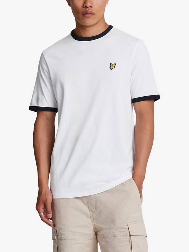 

Футболка ringer Lyle & Scott, цвет Z433 White/Dark Navy