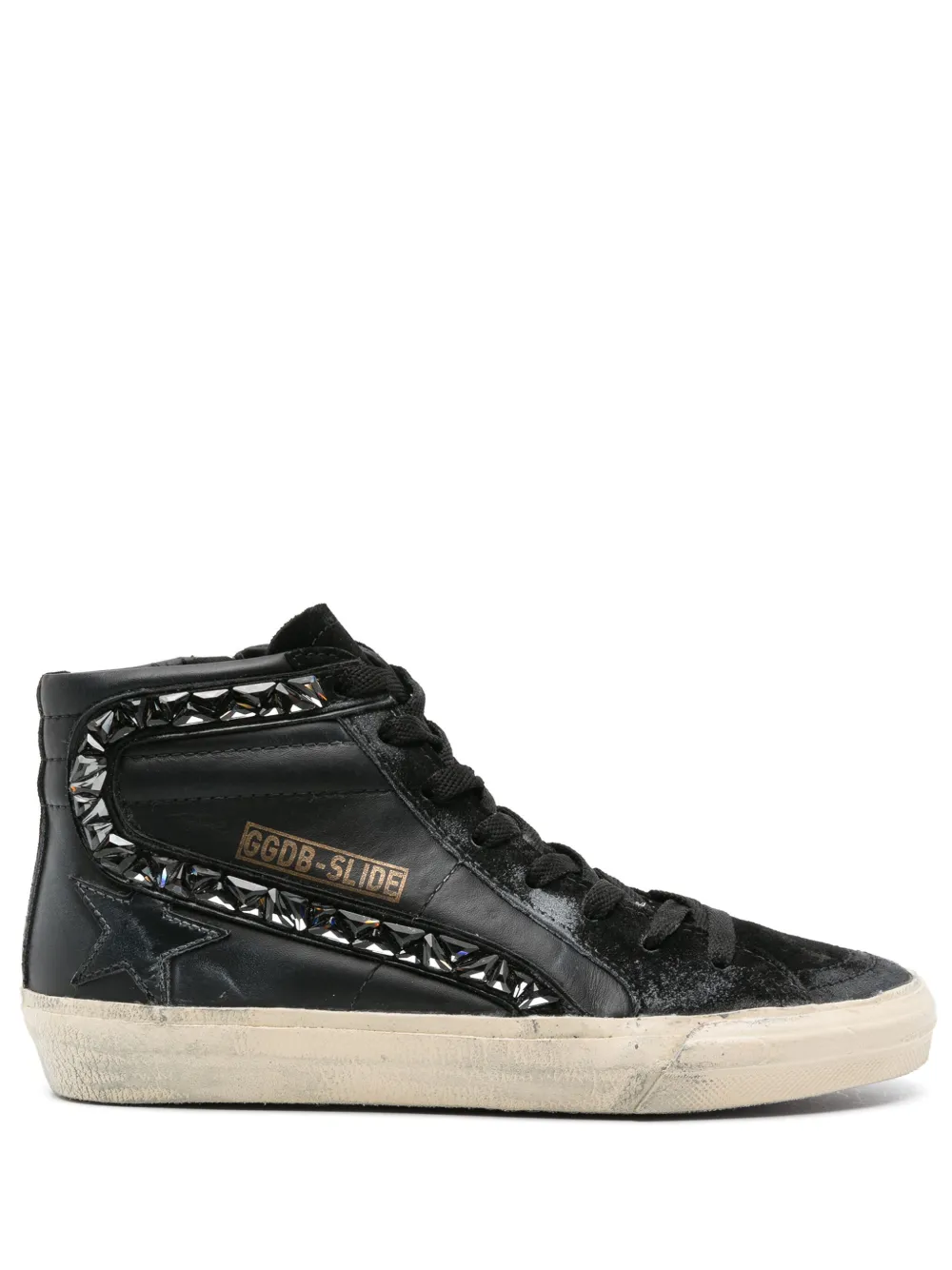 Кеды Slide с кристаллами GOLDEN GOOSE, черный