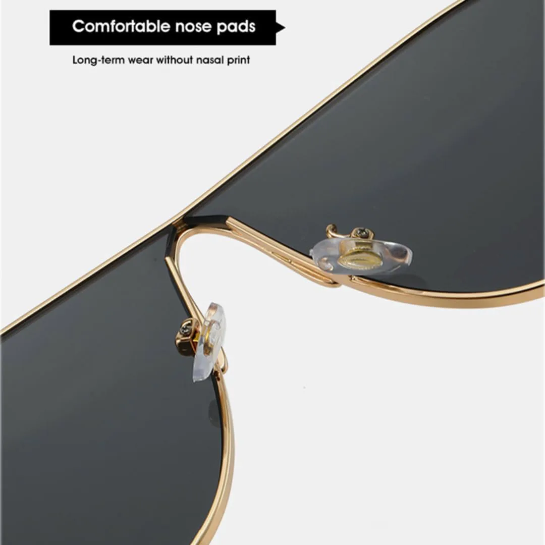 

Винтажные большие металлические женские солнцезащитные очки, модные мужские солнцезащитные очки с градиентным переходом защиты UV400 в стиле панк TVTBBVV, Golden Tea