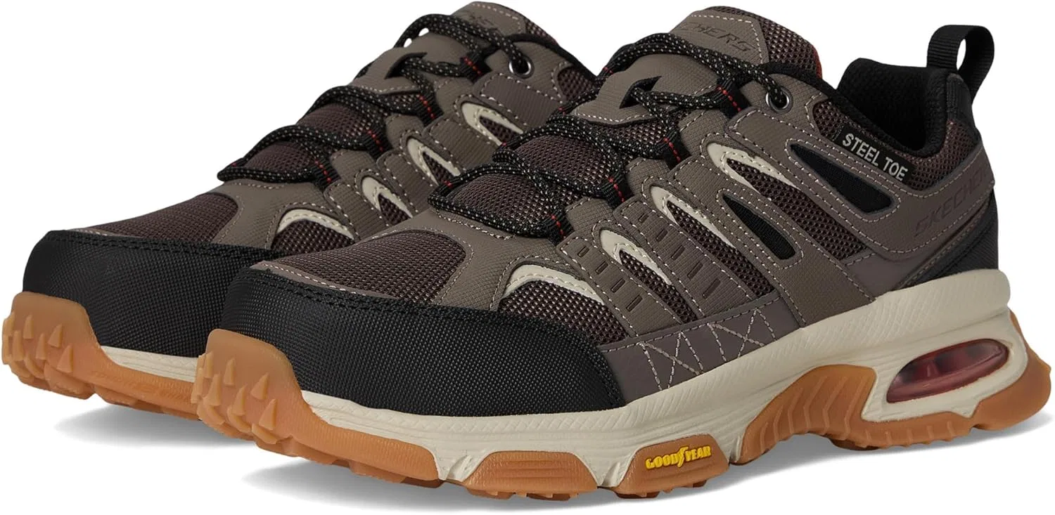 Мужские кроссовки Skechers Skech Air Envoy Bulldozer на шнуровке, модель Oxford, 3-Taupe Black — фото 2