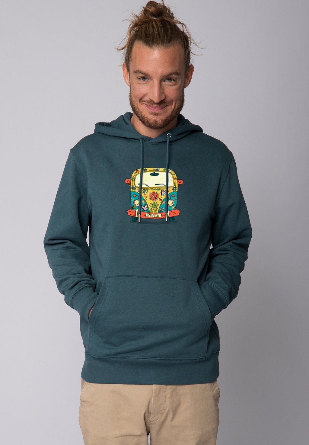 

Толстовка с капюшоном HIPPIES BUS watapparel, темно-синий