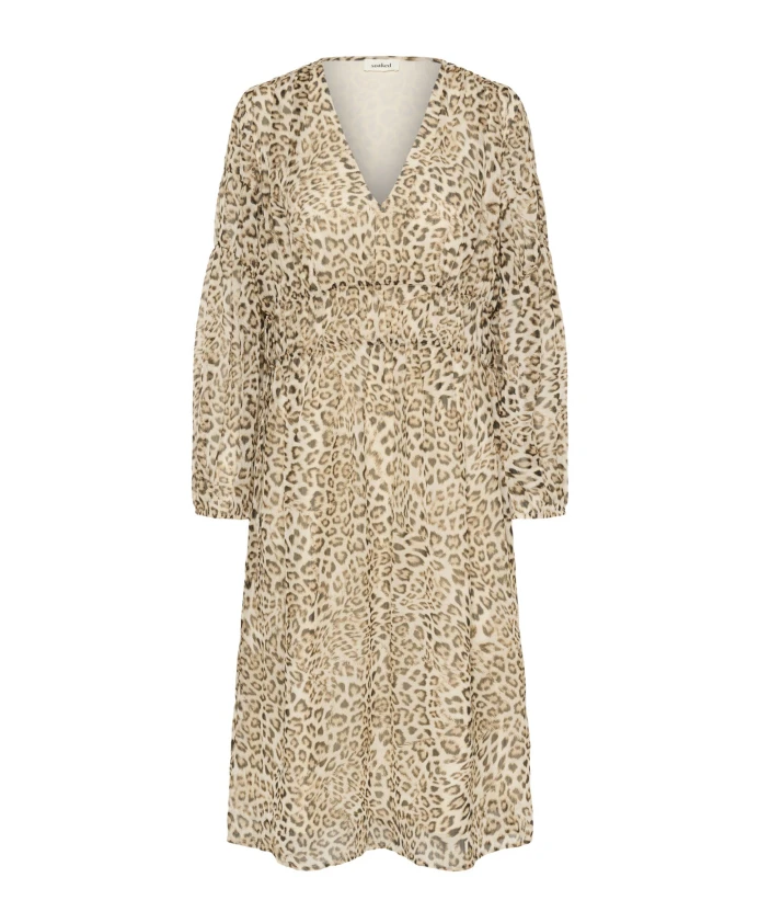 

Платье миди с леопардовым принтом в стиле «сланая» Soaked In Luxury, бежевый