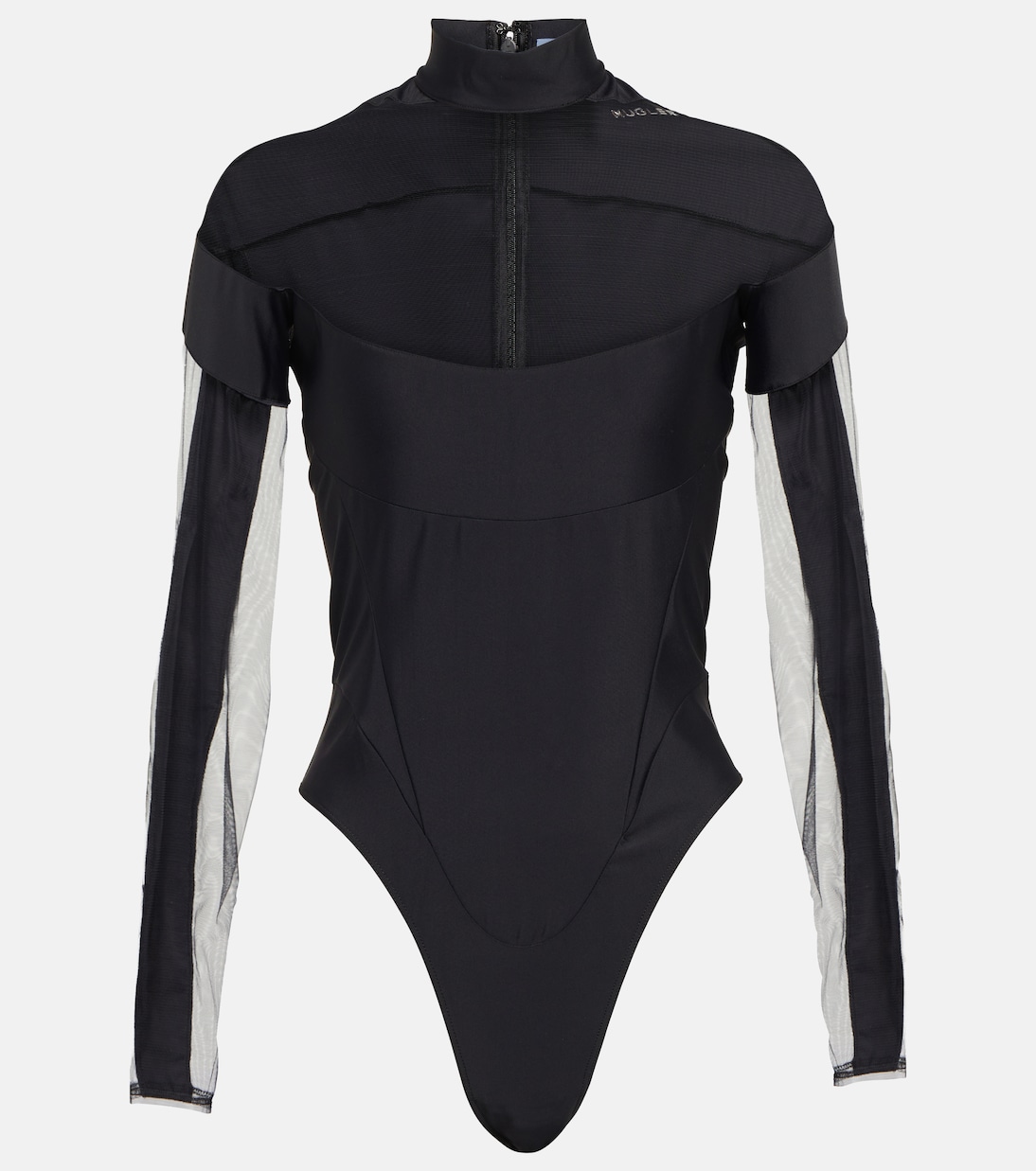 

Боди с сетчатыми вставками Mugler, Black Bimaterial