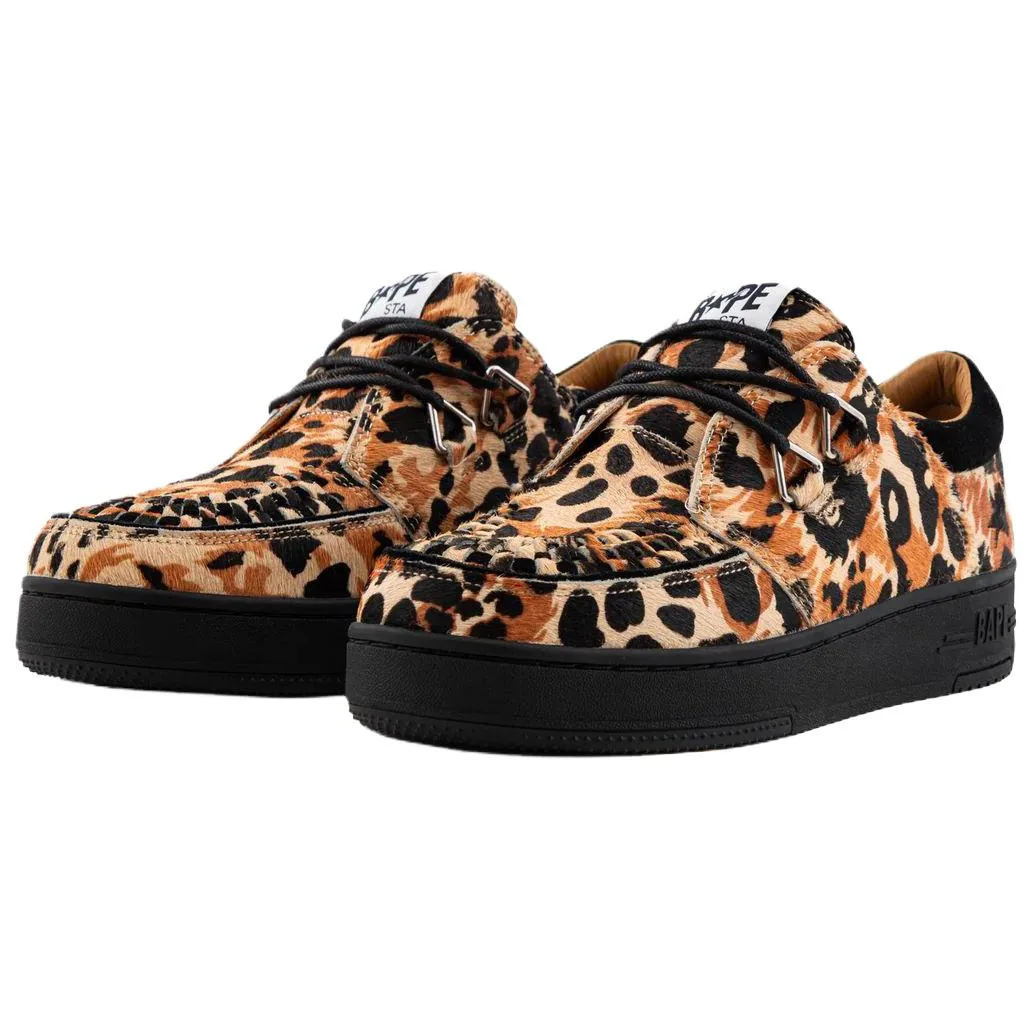 A BATHING APE Кроссовки для скейтбординга CREEP STA 1 из коровьей кожи с принтом леопарда — фото 3