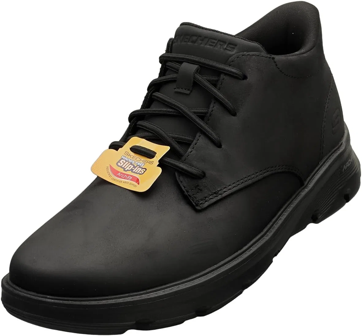 Мужские ботильоны Skechers Arch Fit Garza Ridley, Black Leather Synthetic
