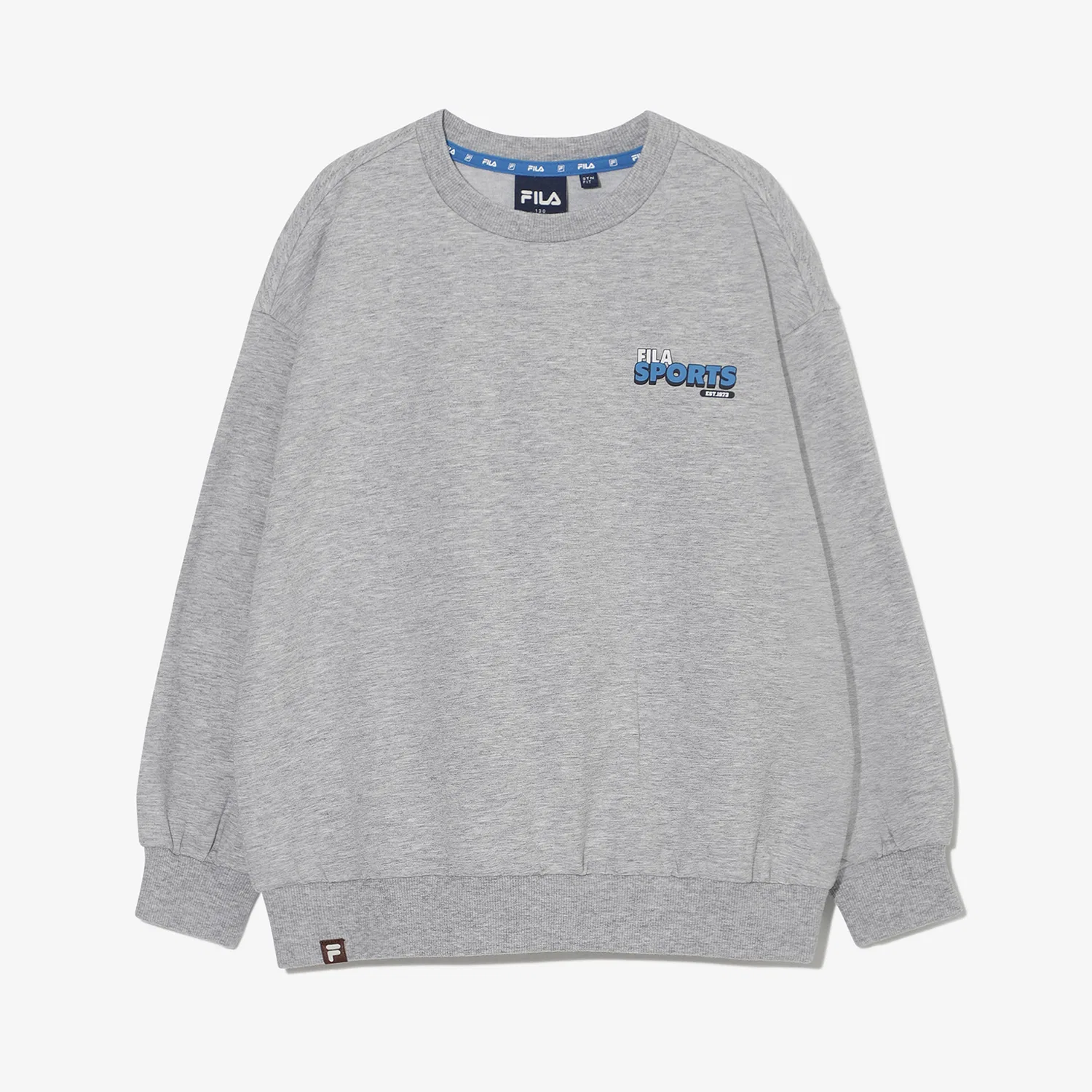 Детский серый свитшот с надписью от Fila Kids