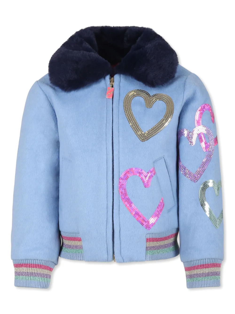 

Бомбер с узором Heart Billieblush, синий