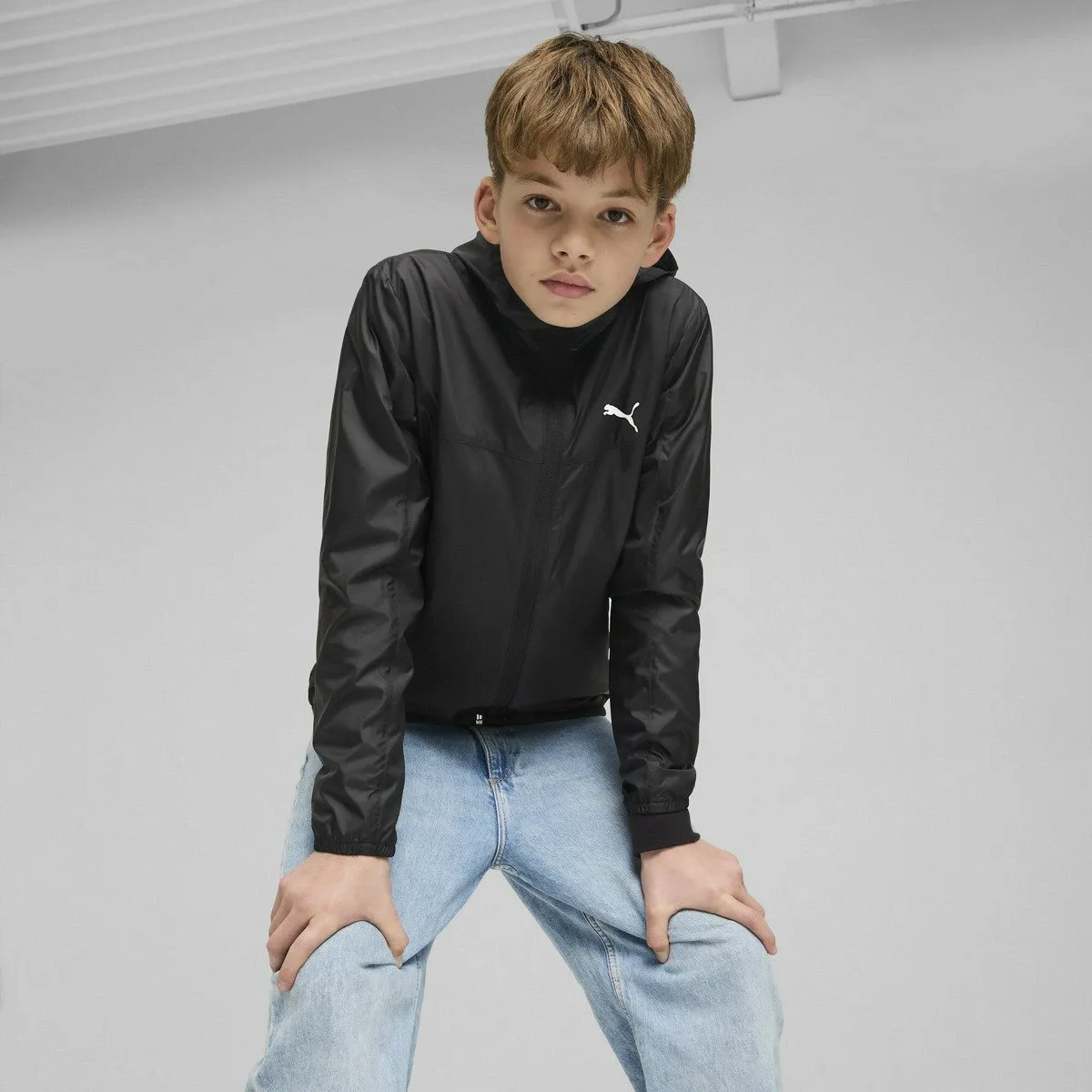 Детская ветровка ESS Regular, размеры 120-160 см PUMA, PUMA Black